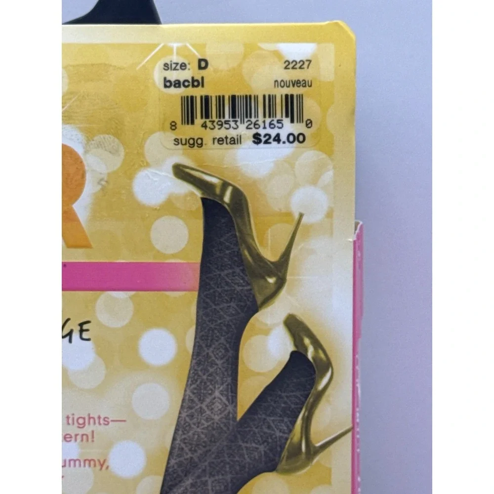 SPANX Star Power Center Stage Patterned Shaping Tights Black Size D (165-220lbs)
